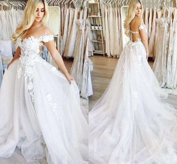 wedding dresses off the shoulder appliques tulle floor length illusion wedding gowns 2019 bridal dresses, White
wedding dresses off the shoulder appliques tulle floor length illusion wedding gowns 2019 bridal dresses, White