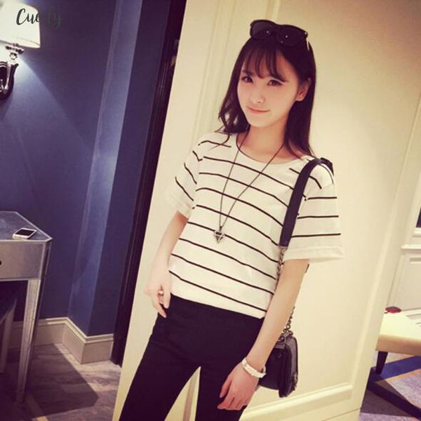 european american classical style women tshirt striped color short sleeve o neck women t shirt casual loose t shirt femme, White
european american classical style women tshirt striped color short sleeve o neck women t shirt casual loose t shirt femme, White