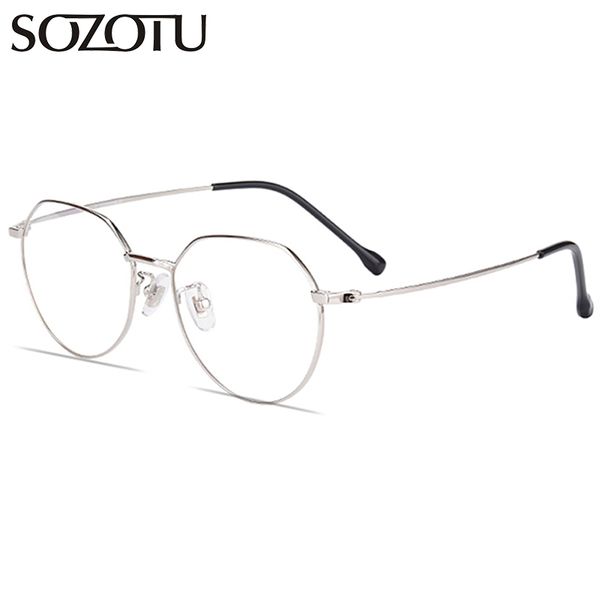 sozotu titanium optical eyeglasses frame women computer glasses prescription myopia spectacle frame for female clear lens yq604, Silver
sozotu titanium optical eyeglasses frame women computer glasses prescription myopia spectacle frame for female clear lens yq604, Silver