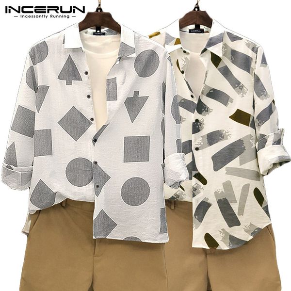 incerun korean trend men chic printed long sleeve lapel shirt casual joker comfort fashion button baggy mens blouse streetwear, White;black
incerun korean trend men chic printed long sleeve lapel shirt casual joker comfort fashion button baggy mens blouse streetwear, White;black