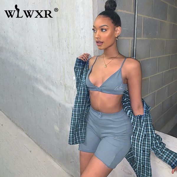 wlwxr 2 two piece set women sportwear black knitted suit summer outfits crop biker shorts set women tracksuit matching sets, White
wlwxr 2 two piece set women sportwear black knitted suit summer outfits crop biker shorts set women tracksuit matching sets, White