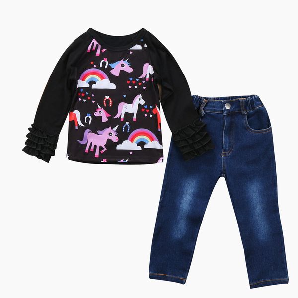 малыш дети baby girls одежда спортивный костюм единорог футболка топы + длинные джинсовые брюки 2 шт. наряды весна осень костюм для 1-7 лет, White
малыш дети baby girls одежда спортивный костюм единорог футболка топы + длинные джинсовые брюки 2 шт. наряды весна осень костюм для 1-7 лет, White