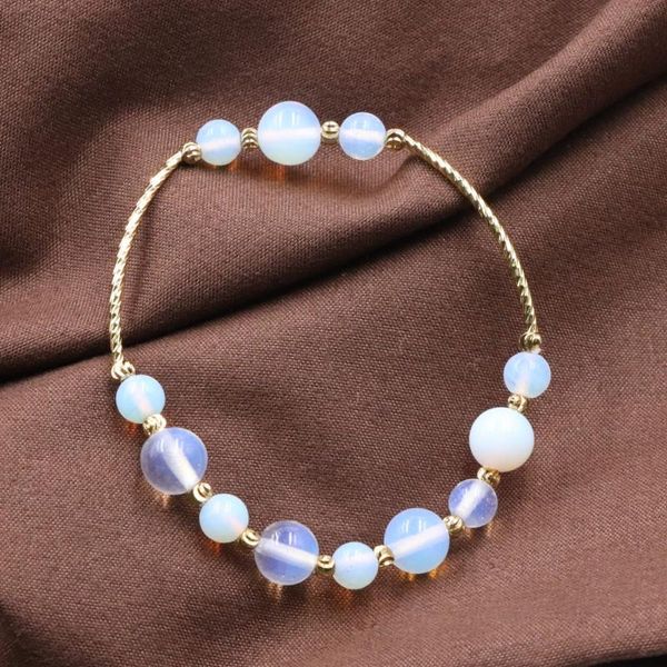 6 colors beaded bracelet for women opal stone jades crystal tourmaline yoga stretch bangles charms gifts wrist jewelry 7.5" b300, Golden;silver
6 colors beaded bracelet for women opal stone jades crystal tourmaline yoga stretch bangles charms gifts wrist jewelry 7.5" b300, Golden;silver