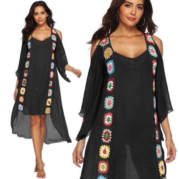 women's new dress summer mesh elegant loose dress ethnic wind sling knee beach plus size vestidos verano 2018, Black;gray
women's new dress summer mesh elegant loose dress ethnic wind sling knee beach plus size vestidos verano 2018, Black;gray