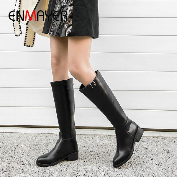enmayer 2019 winter boots women zip basic round toe square heel thigh high boots short plush soli winter shoes women size34-43, Black
enmayer 2019 winter boots women zip basic round toe square heel thigh high boots short plush soli winter shoes women size34-43, Black