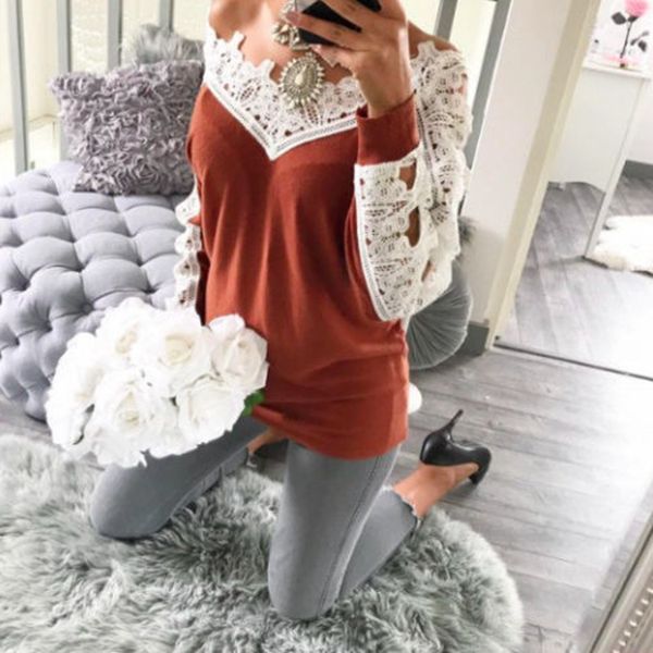 new 2019 spring women lace loose long sleeve -shirts casual basic cotton t-shirt, White
new 2019 spring women lace loose long sleeve -shirts casual basic cotton t-shirt, White