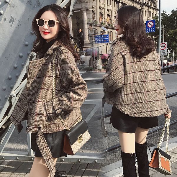 abrigos mujer invierno 2018 новая мода осень и зима шерстяное пальто короткие сыпучие plaid короткие шерстяное пальто женщины casaco feminin, Black
abrigos mujer invierno 2018 новая мода осень и зима шерстяное пальто короткие сыпучие plaid короткие шерстяное пальто женщины casaco feminin, Black