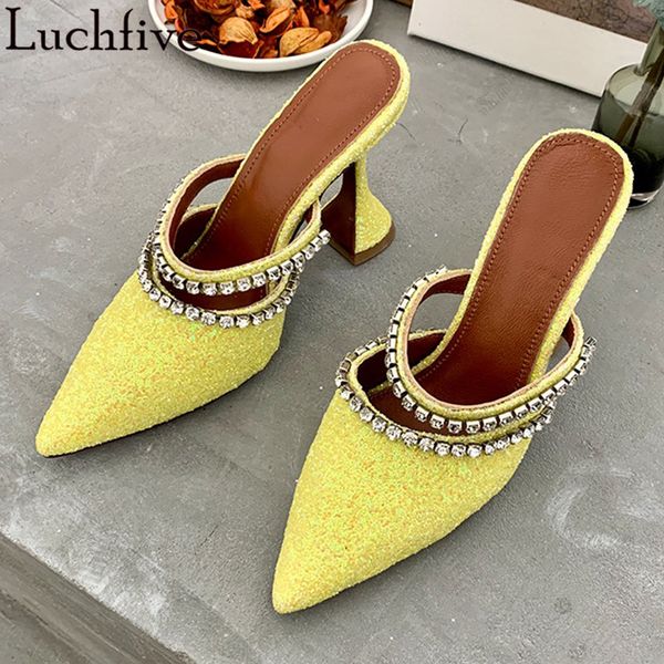 glitter diamond belt slippers woman cup high heels ladies shoes pointy toe summer slides yellow zapatos mujer, Black
glitter diamond belt slippers woman cup high heels ladies shoes pointy toe summer slides yellow zapatos mujer, Black