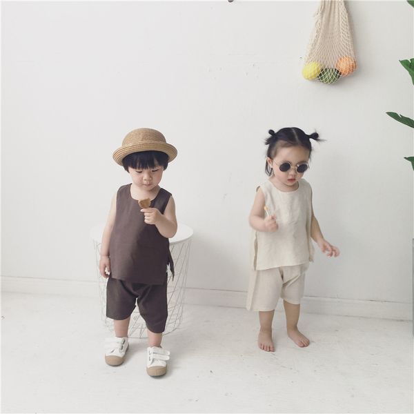 simple cotton linen baby girls boys clothes 2pcs set summer 2019 sleeveless + shorts newborn outfit suit kids sport clothes, White
simple cotton linen baby girls boys clothes 2pcs set summer 2019 sleeveless + shorts newborn outfit suit kids sport clothes, White
