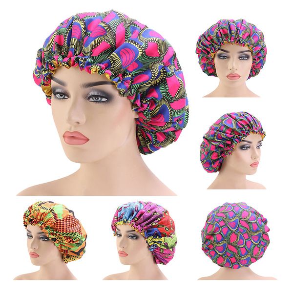 hair bonnet turban african women ankara pattern inner satin silky double layers bonnets caps adjustable nightcap tb-77a, Blue;gray
hair bonnet turban african women ankara pattern inner satin silky double layers bonnets caps adjustable nightcap tb-77a, Blue;gray