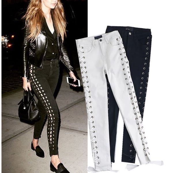 2018 new high waist bandage pants fashion lace up skinny pencil pants women leggings summer party, Black;white
2018 new high waist bandage pants fashion lace up skinny pencil pants women leggings summer party, Black;white