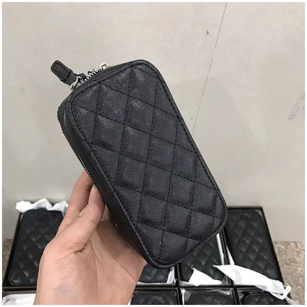 New Mini Women Clutch Bag 2019 Fashion Ladies Caviar Leather Mini Messenger Crossbody Shoulder Bags Female Flap Chain Handbags