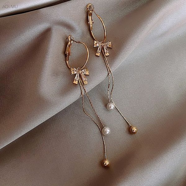 aomu s925 sterling silver pin crystal bow golden metal long tassel dangle drop earrings for women girl party jewelry brincos
aomu s925 sterling silver pin crystal bow golden metal long tassel dangle drop earrings for women girl party jewelry brincos