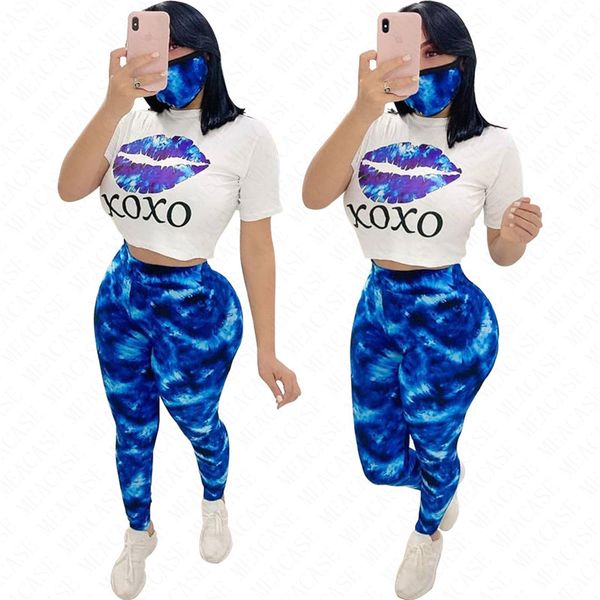 women fashion summer tracksuit lips flower print 3 piece clothes set t shirt + leggings pants +mask casual outfit sportswear d61908, White
women fashion summer tracksuit lips flower print 3 piece clothes set t shirt + leggings pants +mask casual outfit sportswear d61908, White