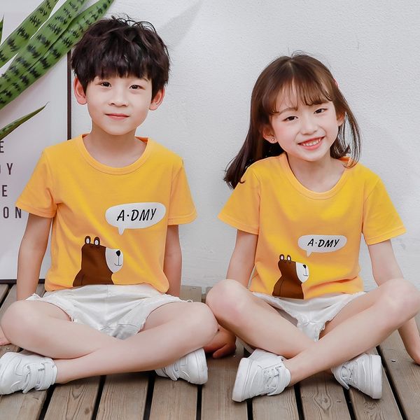 20 short-sleeved boys' cute cartoon children's t-shirt coat pure cotton children's versatile t-shirt, Blue