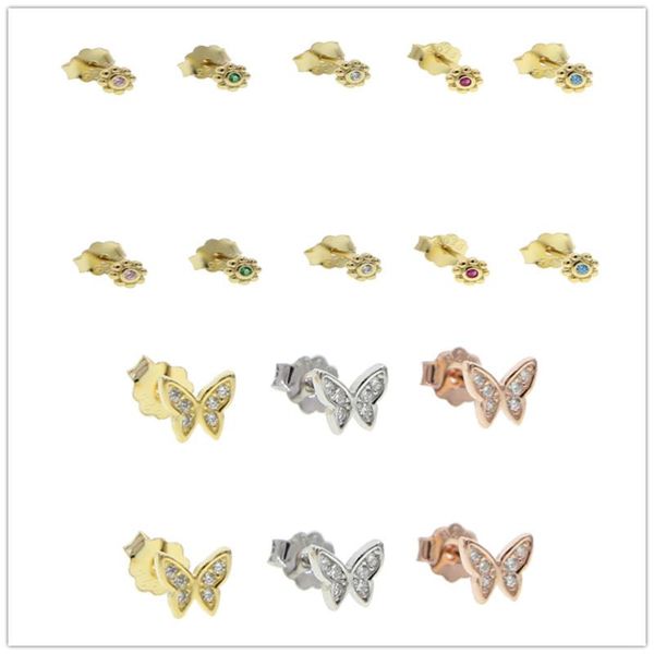 dainty 8 styles 2 colors 925 sterling sliver butterfly/bead shape cute earrings for women wedding gift, Golden;silver 
dainty 8 styles 2 colors 925 sterling sliver butterfly/bead shape cute earrings for women wedding gift, Golden;silver