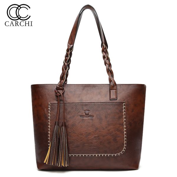 carchi women handbags vintage bags retro pu leather tote bag for girl large handbag women tassel casual shoulder sac femme
carchi women handbags vintage bags retro pu leather tote bag for girl large handbag women tassel casual shoulder sac femme