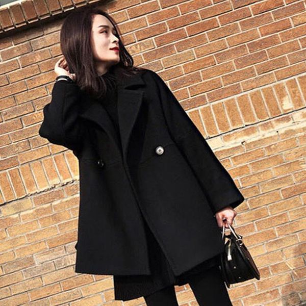 new autumn winter women coat plus size fashion turn-down collar solid loose woolen blends coat for women larger black outerwear
new autumn winter women coat plus size fashion turn-down collar solid loose woolen blends coat for women larger black outerwear