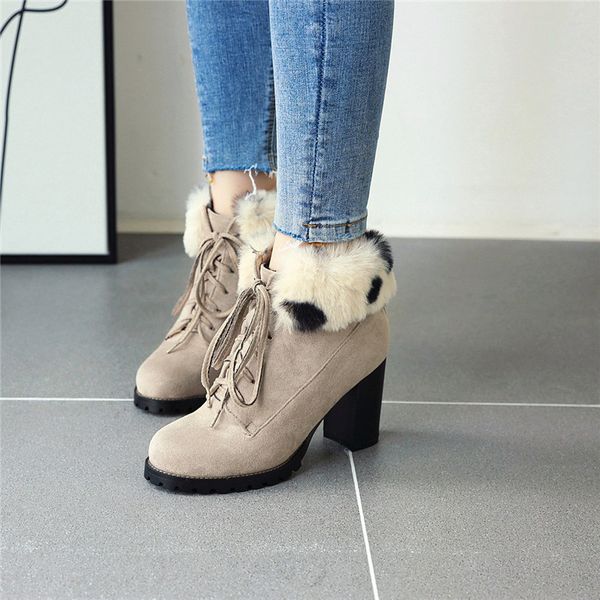 boots fashion faux fur women winter shoes black booties nubuck suede lace up block high heel goth ankle motorcycle 2021
boots fashion faux fur women winter shoes black booties nubuck suede lace up block high heel goth ankle motorcycle 2021