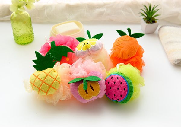 Fruit design Bath Shower Sponge Pouf Loofahs Nylon Mesh Brush Shower Ball lace edge Mesh Bath 6 Colors Available
Fruit design Bath Shower Sponge Pouf Loofahs Nylon Mesh Brush Shower Ball lace edge Mesh Bath 6 Colors Available