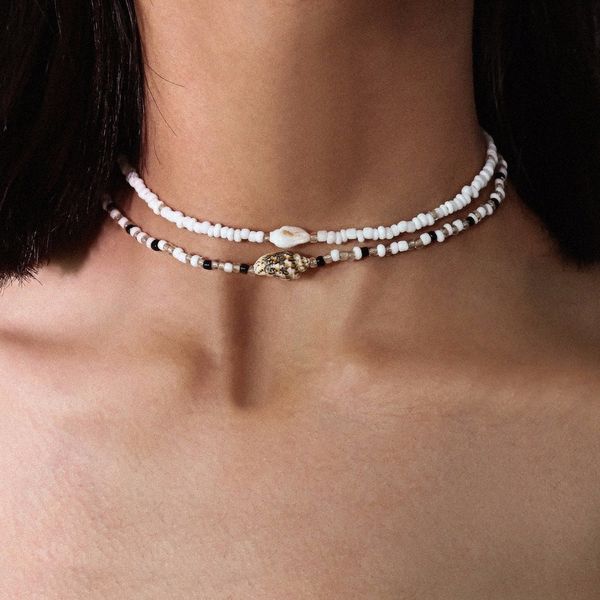 pzmycs 2pc white/black rice bead conch choker necklaces for women bohemian natural seashell beaded statement necklace jewelry, Golden;silver
pzmycs 2pc white/black rice bead conch choker necklaces for women bohemian natural seashell beaded statement necklace jewelry, Golden;silver