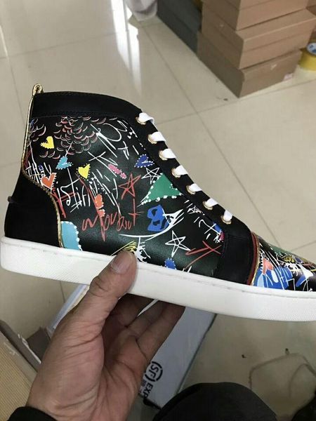 2019 with box and dustbag genuine leather high casual shoes christiens designer brand red bottom sneakers men shoes 35-45 c13, Black
2019 with box and dustbag genuine leather high casual shoes christiens designer brand red bottom sneakers men shoes 35-45 c13, Black