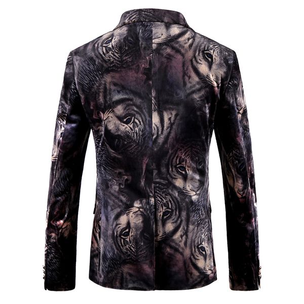 men's suits & blazers men blazer designs animal tiger print jacket slim fit mens velvet floral casual male prom stage wear bar dress, White;black
men's suits & blazers men blazer designs animal tiger print jacket slim fit mens velvet floral casual male prom stage wear bar dress, White;black