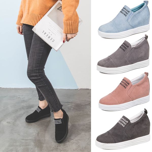 2019 spring and autumn new wedge with casual shoes round head large size deodorant inside increase women's single shoes, Black
2019 spring and autumn new wedge with casual shoes round head large size deodorant inside increase women's single shoes, Black