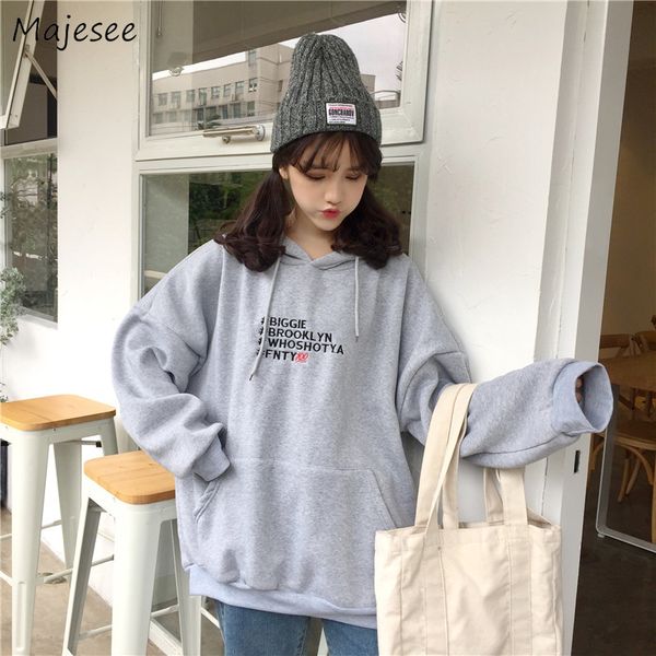 hoodies women letter printed chic harajuku hooded korean style bf streetwear simple student winter thicker warm womens pullovers, Black
hoodies women letter printed chic harajuku hooded korean style bf streetwear simple student winter thicker warm womens pullovers, Black