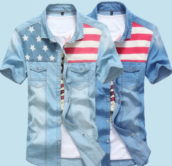 new arrivals summer style explosion man cowboy male short sleeve denim shirt style men split joint camisas hombre hip hop t-shirt -3xl, White;black
new arrivals summer style explosion man cowboy male short sleeve denim shirt style men split joint camisas hombre hip hop t-shirt -3xl, White;black