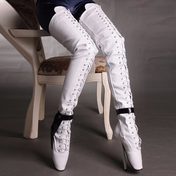 white 18cm high heel thigh high boots women ballet heels black fetish booties for women crotch boots inch heel
white 18cm high heel thigh high boots women ballet heels black fetish booties for women crotch boots inch heel