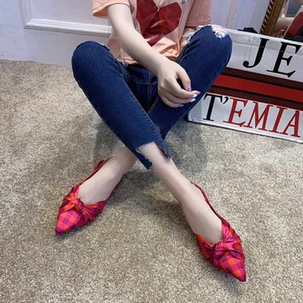 spring 2020 new color matching, empty pointed pointed wild bowknot, wearing flat shoes women's shoes, Black
spring 2020 new color matching, empty pointed pointed wild bowknot, wearing flat shoes women's shoes, Black