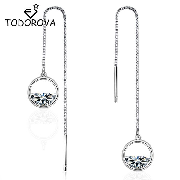 todorova round crystal ocean wave dangle earrings long chain tassel drop earrings women cz piercing earrings, Silver
todorova round crystal ocean wave dangle earrings long chain tassel drop earrings women cz piercing earrings, Silver