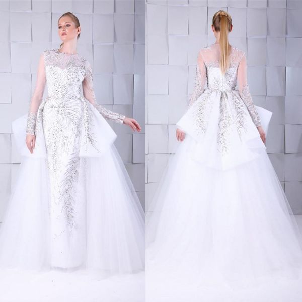 luxury beaded white evening dresses illusion lace appliques detachable train prom dress custom made sweep train overskirt formal party dress, Black;red
luxury beaded white evening dresses illusion lace appliques detachable train prom dress custom made sweep train overskirt formal party dress, Black;red