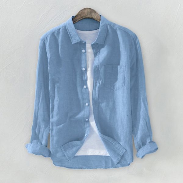 2019 summer large size men's shirt blouse solid cotton linen baggy male shirt long sleeve button pocket men tee shirts blouse, White;black
2019 summer large size men's shirt blouse solid cotton linen baggy male shirt long sleeve button pocket men tee shirts blouse, White;black