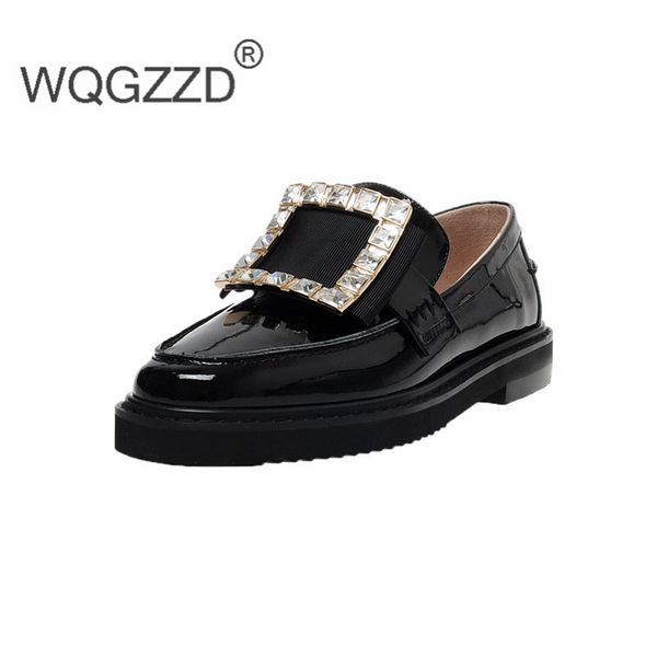 2020 new spring flat shoes women's oxford shoes patent leather rhinestone metal decoration loafers women's casual, Black
2020 new spring flat shoes women's oxford shoes patent leather rhinestone metal decoration loafers women's casual, Black