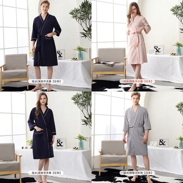 xbku7 couple's nightgown female summer large size waffger bathrobe bath seven-part sleeve bathrobe pajamas water absorbing quick-drying, Blue;red
xbku7 couple's nightgown female summer large size waffger bathrobe bath seven-part sleeve bathrobe pajamas water absorbing quick-drying, Blue;red