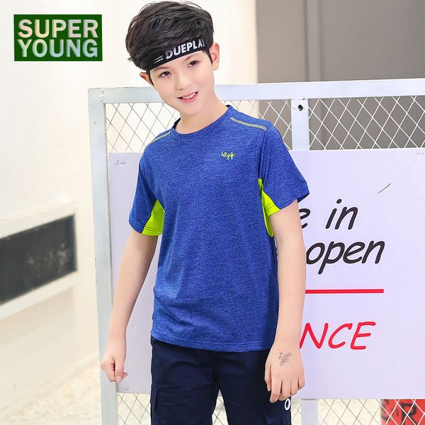 children tracksuit jogging sports tee kids training gym clothing men boy fitness t-shirt sportswear running workout clothes, Black;blue
children tracksuit jogging sports tee kids training gym clothing men boy fitness t-shirt sportswear running workout clothes, Black;blue