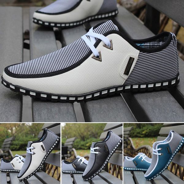 men's leather loafer lace-up shoes casual business breathable soft slip canvas sneaker ultralight shoes fashion #106, Black
men's leather loafer lace-up shoes casual business breathable soft slip canvas sneaker ultralight shoes fashion #106, Black