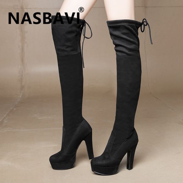nasbavi 2020 new flock leather women over the knee boots lace up high heels women shoes lace up winter boots warm boot t191101, Black
nasbavi 2020 new flock leather women over the knee boots lace up high heels women shoes lace up winter boots warm boot t191101, Black