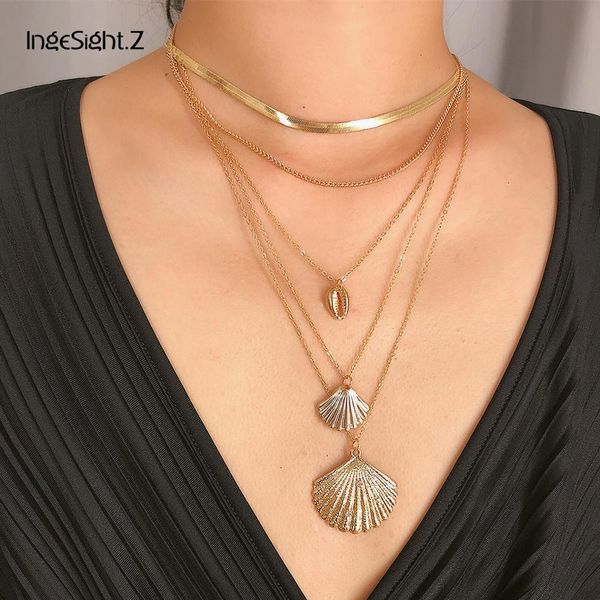 ingesight.z bohemian multi layered choker necklace collar statement alloy cowrie shell scallop pendant necklace women jewelry, Silver
ingesight.z bohemian multi layered choker necklace collar statement alloy cowrie shell scallop pendant necklace women jewelry, Silver