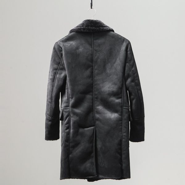 winter mens shearling overcoat thick fur lining warm long jacket double breasted suede leather jacket motorcycle outwear coat, Black
winter mens shearling overcoat thick fur lining warm long jacket double breasted suede leather jacket motorcycle outwear coat, Black