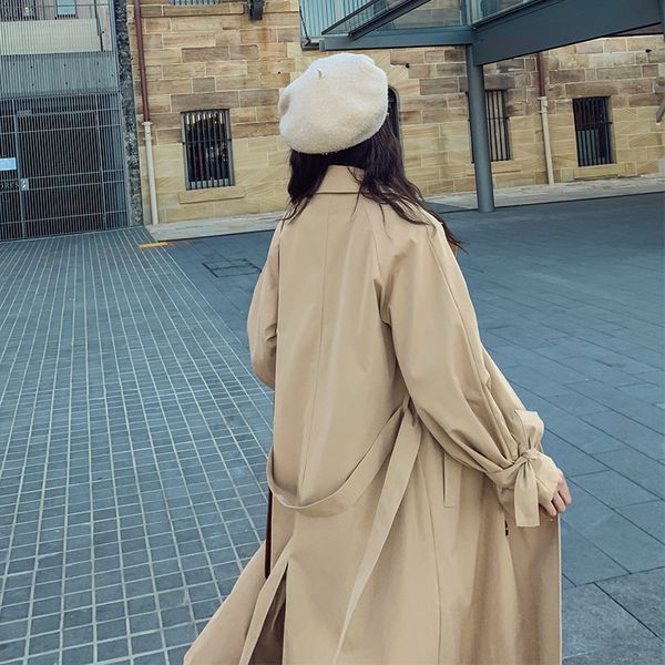 early spring ladies windbreaker 2020 new korean loose trench coat spring long over-knee fashion coat thin section moda mujer, Tan;black
early spring ladies windbreaker 2020 new korean loose trench coat spring long over-knee fashion coat thin section moda mujer, Tan;black