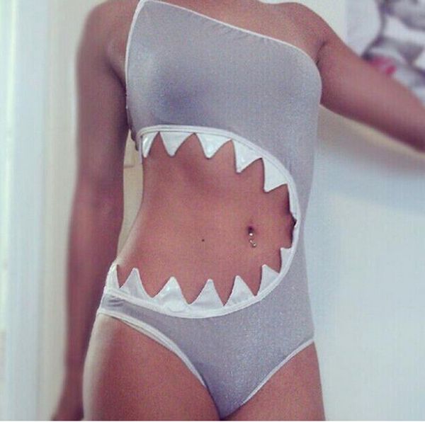 women one shoulder bodysuit swimsuit shark bite cut out monokini bikini one piece beachwear maillot de bain une piece xl, White;black
women one shoulder bodysuit swimsuit shark bite cut out monokini bikini one piece beachwear maillot de bain une piece xl, White;black