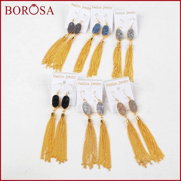 fashion-oval gold color natural stone titanium rainbow druzy with long tassel dangle earrings,drusy stone drop earrings g1286, Silver
fashion-oval gold color natural stone titanium rainbow druzy with long tassel dangle earrings,drusy stone drop earrings g1286, Silver