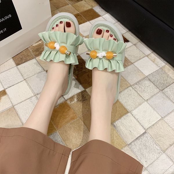 flat shoes female slippers casual low slipers women slides summer woman string bead 2020 beach tpr fashion pu, Black
flat shoes female slippers casual low slipers women slides summer woman string bead 2020 beach tpr fashion pu, Black