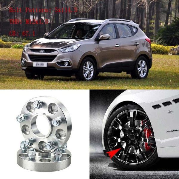 4pcs 1" wheel spacers adapters 5 lug 5x4.5"/5x114.3-12x1.5 for hyundai ix35 10
4pcs 1" wheel spacers adapters 5 lug 5x4.5"/5x114.3-12x1.5 for hyundai ix35 10