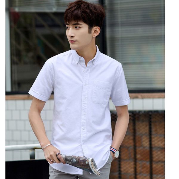 men shirt short sleeve oxford chemise homme 2019 summer latest fast fashion casual shirt classic style ng men, White;black
men shirt short sleeve oxford chemise homme 2019 summer latest fast fashion casual shirt classic style ng men, White;black