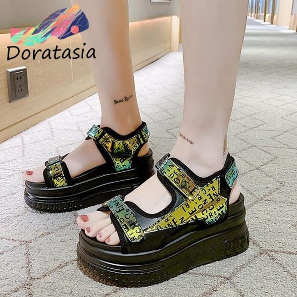 sandals doratasia leisure women open toe platform chunky hook loop shoes fashion punk summer, Black
sandals doratasia leisure women open toe platform chunky hook loop shoes fashion punk summer, Black