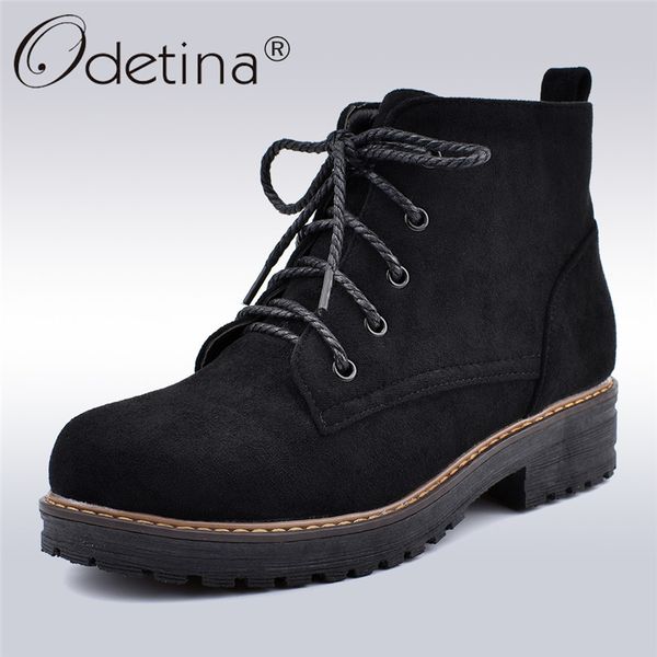 odetina fashion women faux suede lace up ankle boots chunky low heel round toe comfortable platform ankle booties big size 34-43, Black
odetina fashion women faux suede lace up ankle boots chunky low heel round toe comfortable platform ankle booties big size 34-43, Black